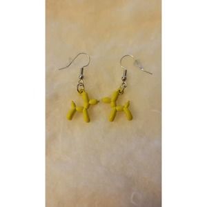 Mini yellow balloon dog earrings